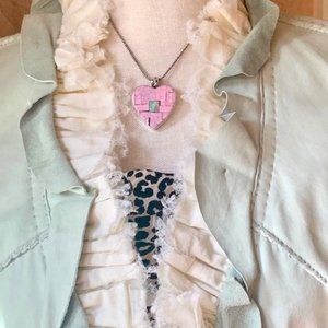 DIAN MALOUF HEART TURQUOISE COBBLESTONE NECKLACE